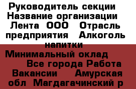 Руководитель секции › Название организации ­ Лента, ООО › Отрасль предприятия ­ Алкоголь, напитки › Минимальный оклад ­ 51 770 - Все города Работа » Вакансии   . Амурская обл.,Магдагачинский р-н